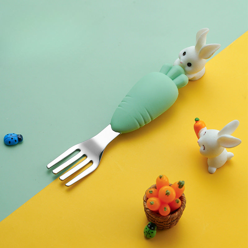 Wholesale Silicone Short Handle Baby Practice Anti-fall Spoon Baby Learning To Eat Training Spoon